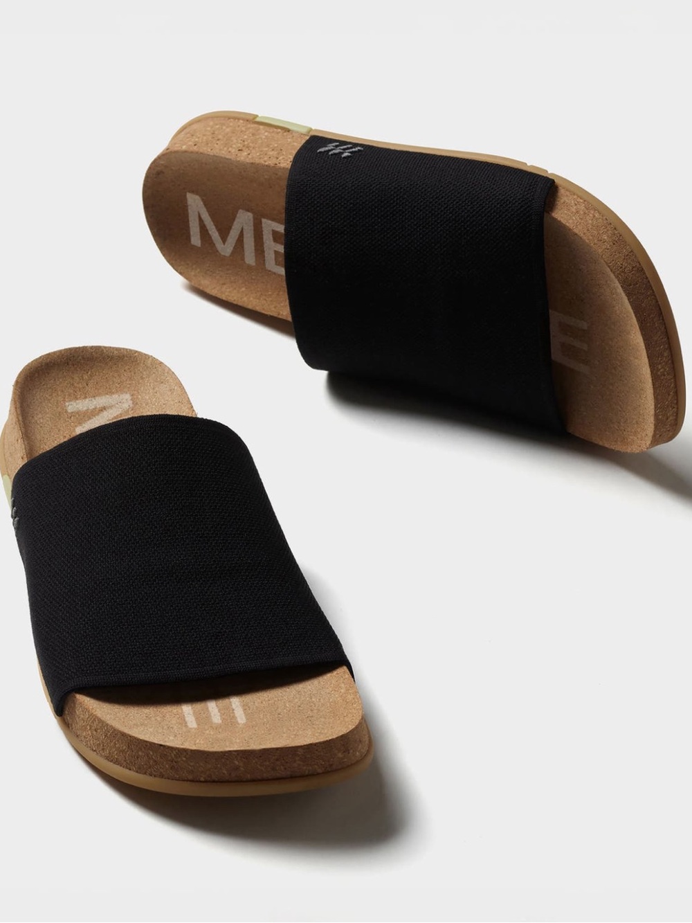 MESSAGE Slide Sandals Size 37 Black Cork